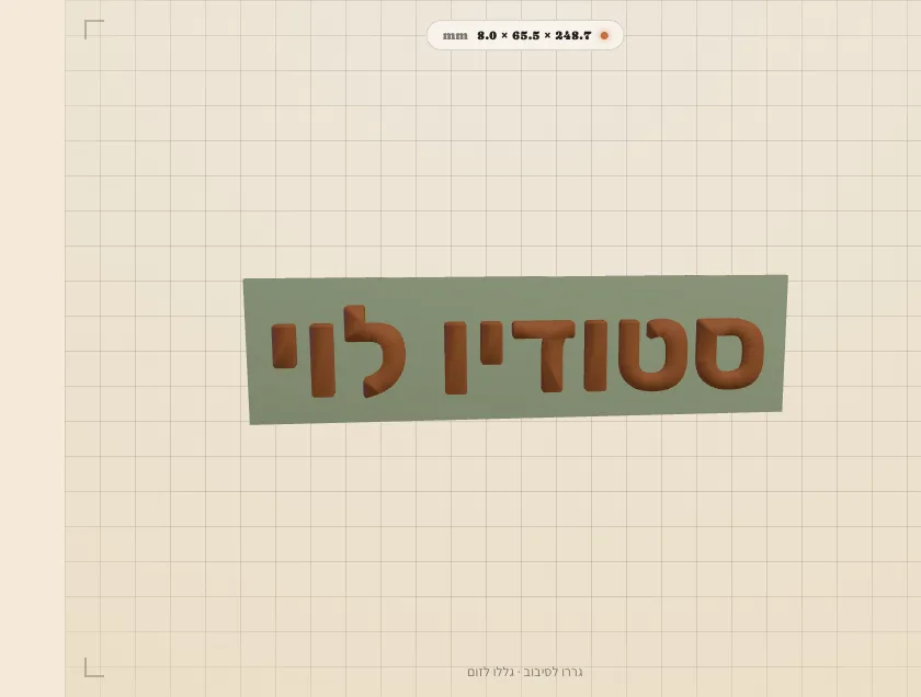 הדמיה של שלט לעסק: סטודיו לוי